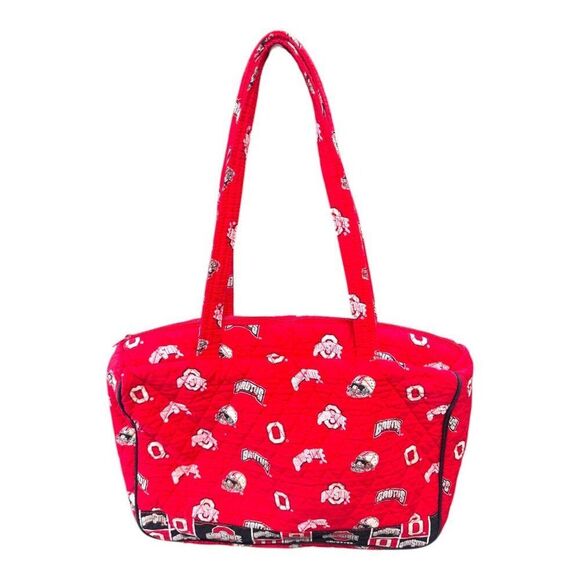 Ohio State Buckeyes Quilted Fan Tote Bag Red & Black Brutus Logo Pattern READ - Picture 2 of 10